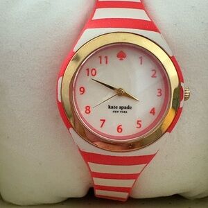 Kate Spade Red and White Striped Watch